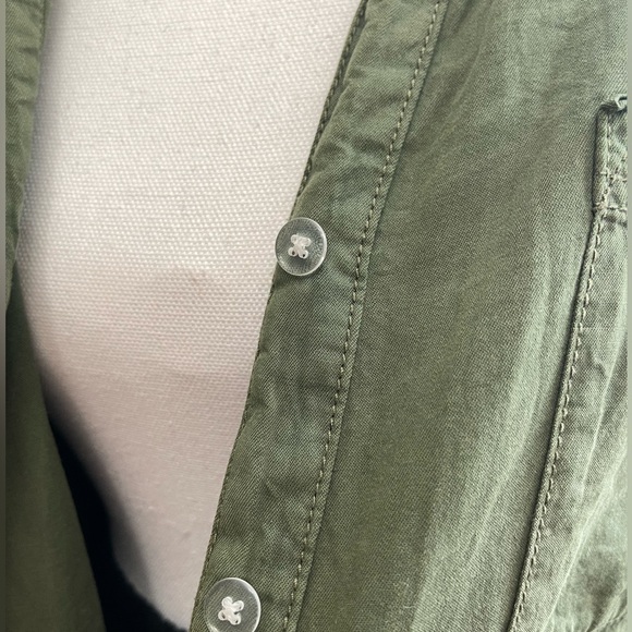 100% Cotton Army Green Tunic Fringe Button Up - Picture 9 of 9